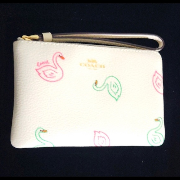 COACH, Colorful, Swan Leather Wristlet, NWT - Picture 4 of 7